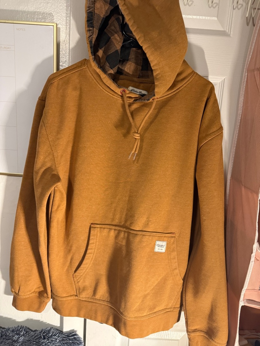 a new day Men's Hooded Pullover in Caramel Brown